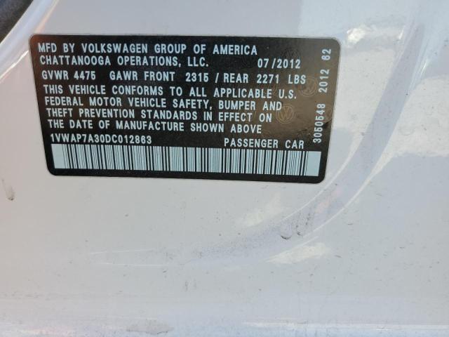 Photo 12 VIN: 1VWAP7A30DC012863 - VOLKSWAGEN PASSAT 