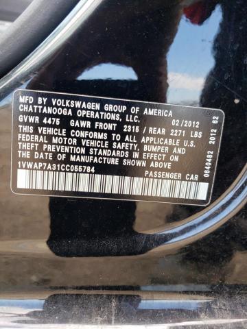 Photo 12 VIN: 1VWAP7A31CC055784 - VOLKSWAGEN PASSAT 