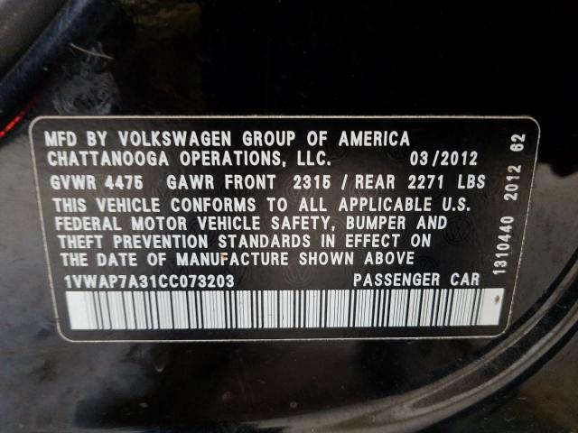 Photo 9 VIN: 1VWAP7A31CC073203 - VOLKSWAGEN PASSAT 