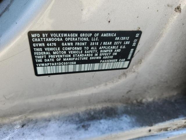 Photo 11 VIN: 1VWAP7A31DC031258 - VOLKSWAGEN PASSAT 