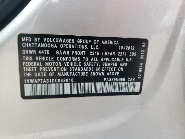 Photo 9 VIN: 1VWAP7A31DC049016 - VOLKSWAGEN PASSAT 