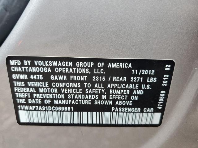 Photo 11 VIN: 1VWAP7A31DC069881 - VOLKSWAGEN PASSAT 