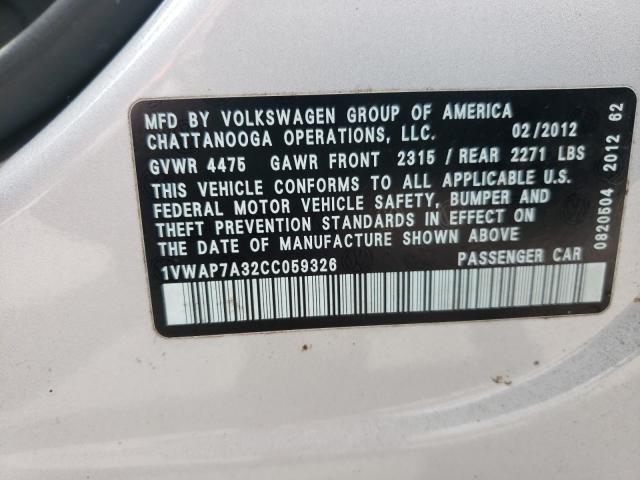 Photo 9 VIN: 1VWAP7A32CC059326 - VOLKSWAGEN PASSAT 