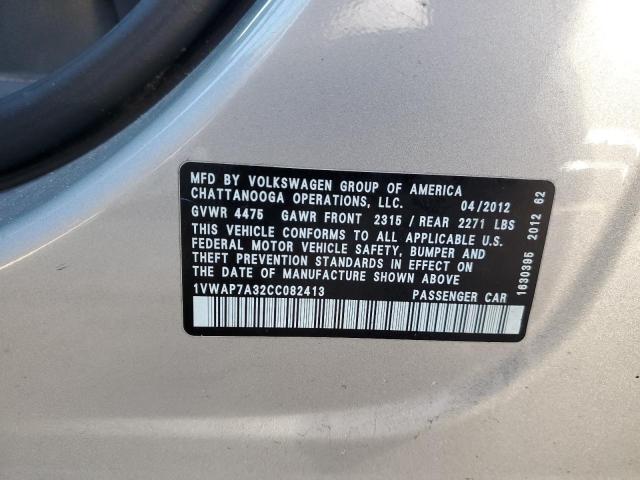 Photo 11 VIN: 1VWAP7A32CC082413 - VOLKSWAGEN PASSAT 