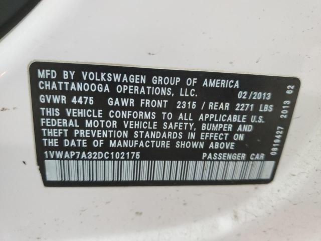 Photo 11 VIN: 1VWAP7A32DC102175 - VOLKSWAGEN PASSAT S 