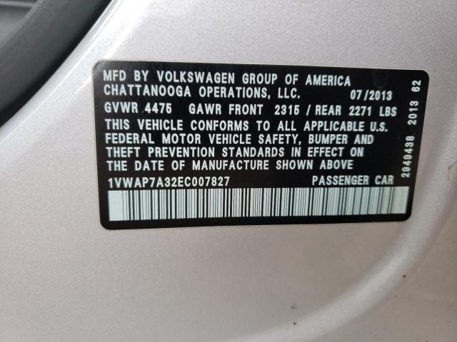 Photo 11 VIN: 1VWAP7A32EC007827 - VOLKSWAGEN PASSAT 