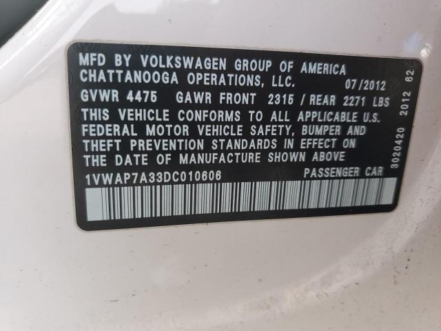 Photo 11 VIN: 1VWAP7A33DC010606 - VOLKSWAGEN PASSAT 