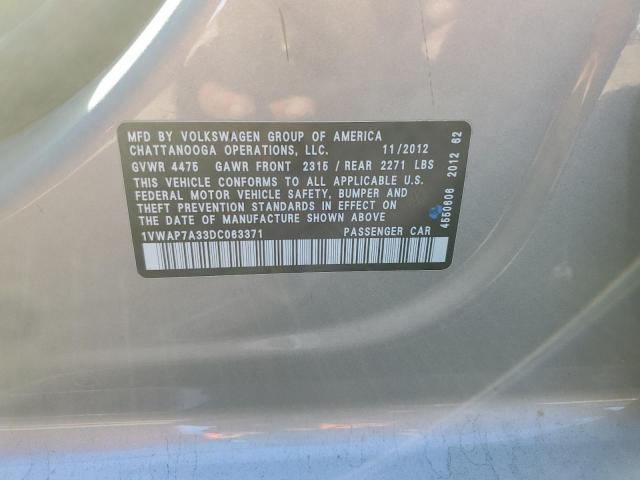 Photo 11 VIN: 1VWAP7A33DC063371 - VOLKSWAGEN PASSAT S 