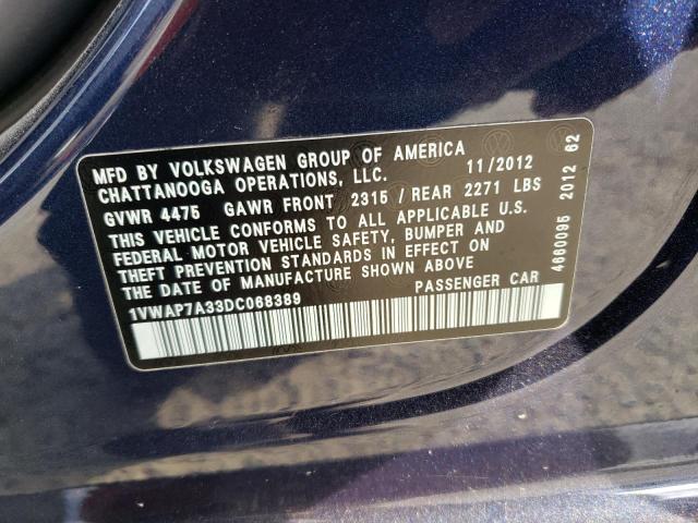 Photo 11 VIN: 1VWAP7A33DC068389 - VOLKSWAGEN PASSAT 