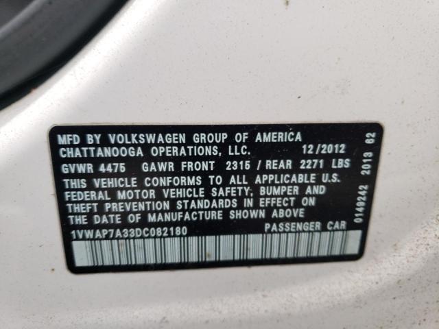 Photo 11 VIN: 1VWAP7A33DC082180 - VOLKSWAGEN PASSAT S 