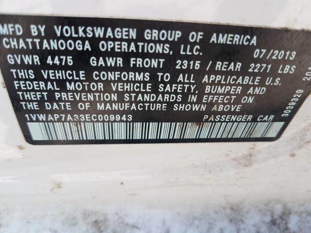 Photo 9 VIN: 1VWAP7A33EC009943 - VOLKSWAGEN PASSAT 