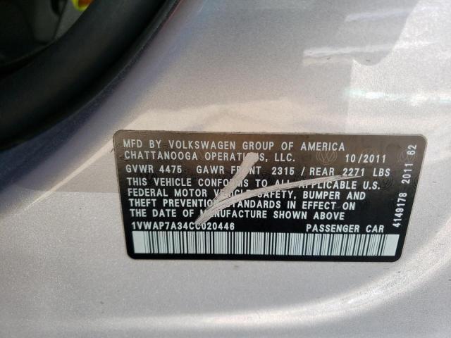 Photo 11 VIN: 1VWAP7A34CC020446 - VOLKSWAGEN PASSAT S 