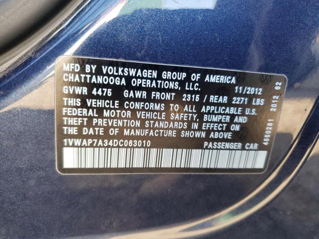 Photo 11 VIN: 1VWAP7A34DC063010 - VOLKSWAGEN PASSAT S 