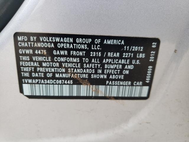 Photo 9 VIN: 1VWAP7A34DC067445 - VOLKSWAGEN PASSAT 