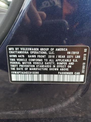 Photo 11 VIN: 1VWAP7A34EC013290 - VOLKSWAGEN PASSAT S 