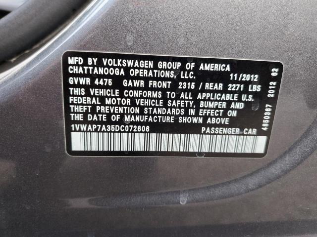 Photo 11 VIN: 1VWAP7A35DC072606 - VOLKSWAGEN PASSAT 