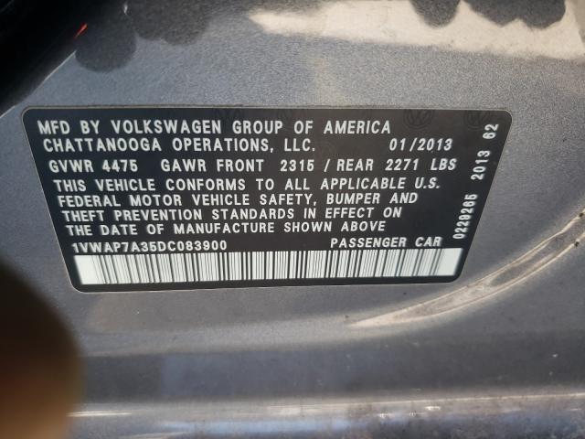 Photo 9 VIN: 1VWAP7A35DC083900 - VOLKSWAGEN PASSAT 