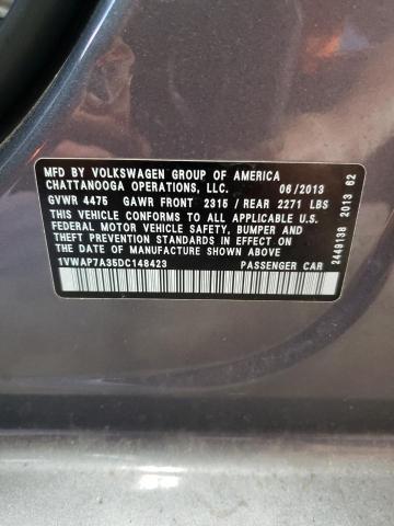 Photo 11 VIN: 1VWAP7A35DC148423 - VOLKSWAGEN PASSAT S 