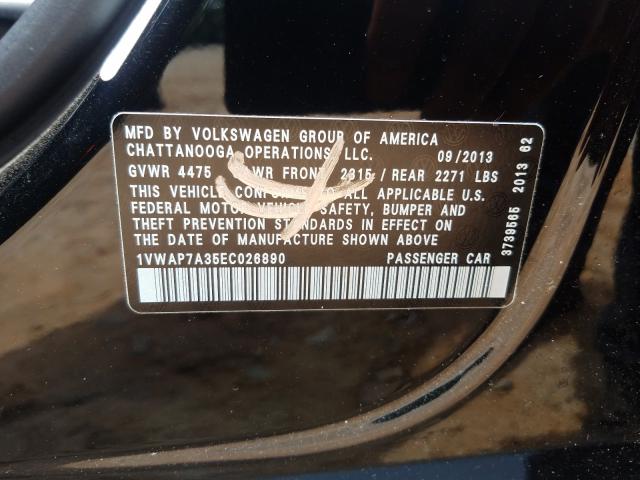 Photo 9 VIN: 1VWAP7A35EC026890 - VOLKSWAGEN PASSAT 