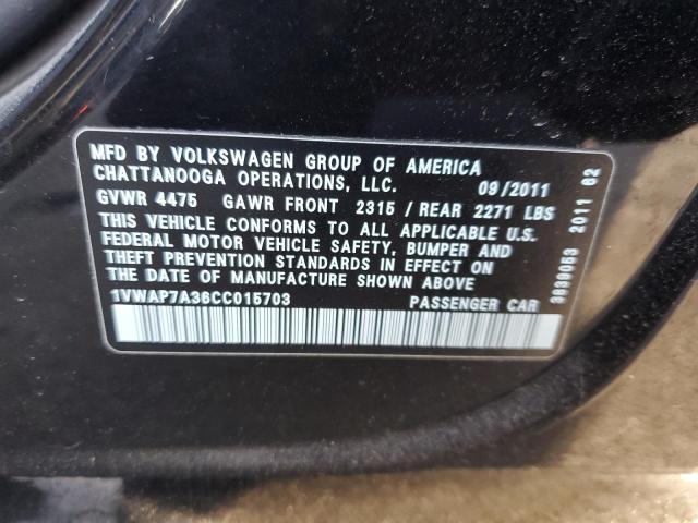 Photo 11 VIN: 1VWAP7A36CC015703 - VOLKSWAGEN PASSAT 