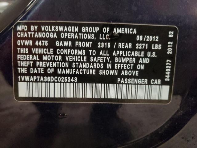 Photo 11 VIN: 1VWAP7A36DC025343 - VOLKSWAGEN PASSAT 