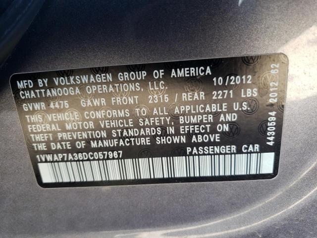 Photo 11 VIN: 1VWAP7A36DC057967 - VOLKSWAGEN PASSAT 