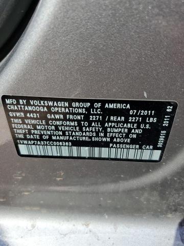 Photo 11 VIN: 1VWAP7A37CC006363 - VOLKSWAGEN PASSAT 