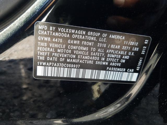 Photo 9 VIN: 1VWAP7A37DC059937 - VOLKSWAGEN PASSAT 