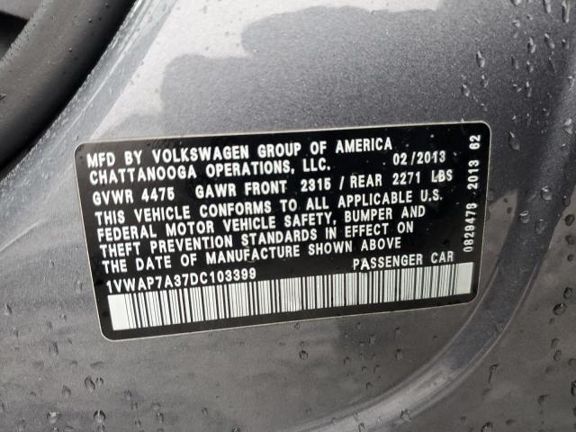 Photo 11 VIN: 1VWAP7A37DC103399 - VOLKSWAGEN PASSAT S 