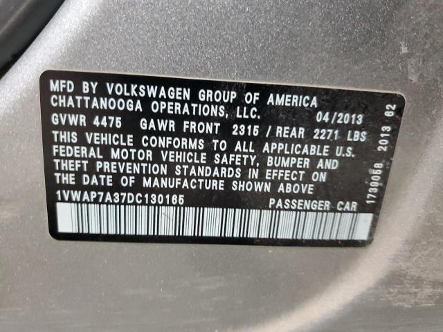 Photo 12 VIN: 1VWAP7A37DC130165 - VOLKSWAGEN PASSAT S 