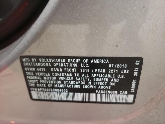 Photo 9 VIN: 1VWAP7A37EC004602 - VOLKSWAGEN PASSAT S 