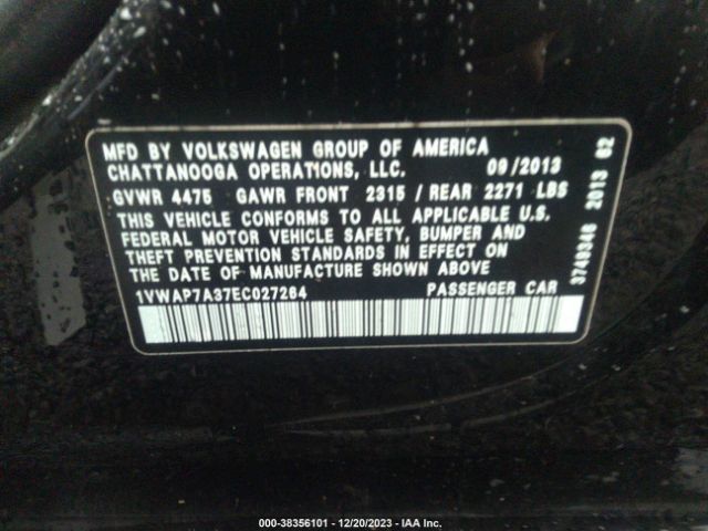 Photo 8 VIN: 1VWAP7A37EC027264 - VOLKSWAGEN PASSAT 