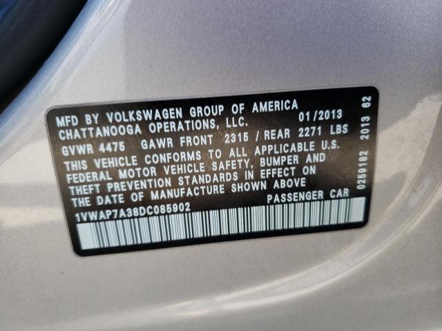 Photo 9 VIN: 1VWAP7A38DC085902 - VOLKSWAGEN PASSAT 