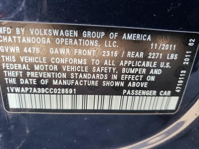 Photo 9 VIN: 1VWAP7A39CC028591 - VOLKSWAGEN PASSAT 