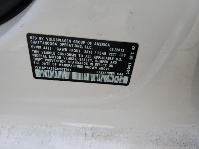 Photo 11 VIN: 1VWAP7A39CC053782 - VOLKSWAGEN PASSAT S 