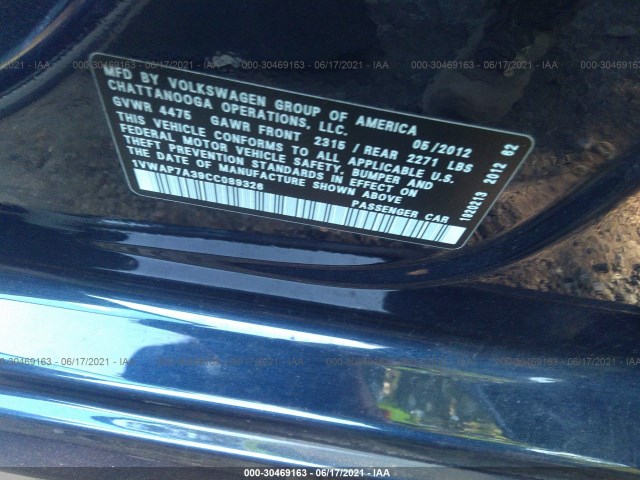 Photo 8 VIN: 1VWAP7A39CC089326 - VOLKSWAGEN PASSAT 