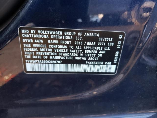 Photo 9 VIN: 1VWAP7A39DC020797 - VOLKSWAGEN PASSAT 