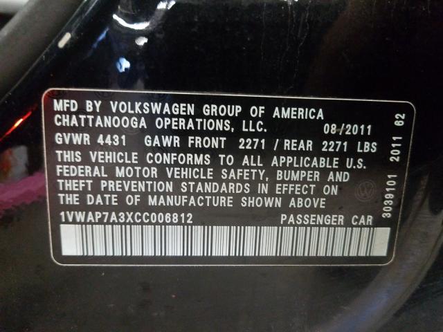 Photo 9 VIN: 1VWAP7A3XCC006812 - VOLKSWAGEN PASSAT 