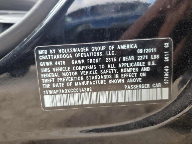 Photo 11 VIN: 1VWAP7A3XCC014392 - VOLKSWAGEN PASSAT 