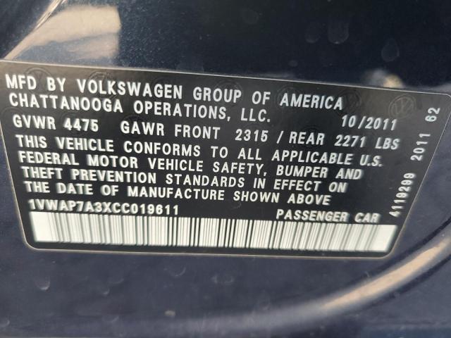 Photo 11 VIN: 1VWAP7A3XCC019611 - VOLKSWAGEN PASSAT S 