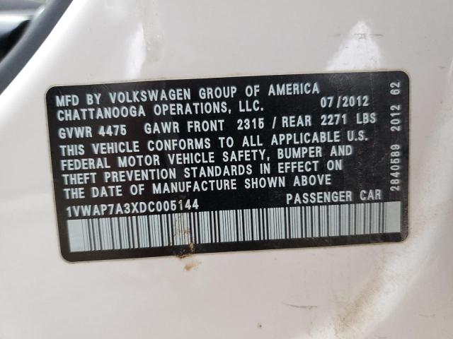 Photo 11 VIN: 1VWAP7A3XDC005144 - VOLKSWAGEN PASSAT 