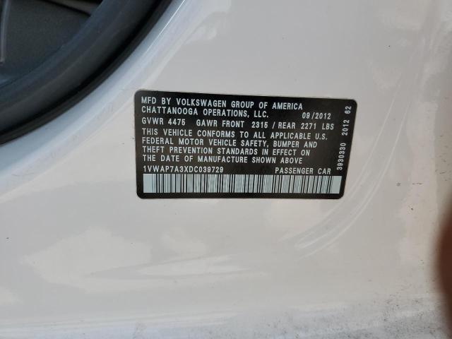 Photo 11 VIN: 1VWAP7A3XDC039729 - VOLKSWAGEN PASSAT 