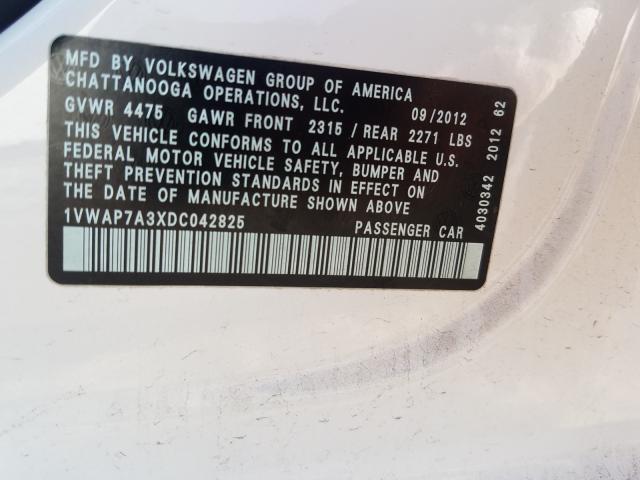 Photo 9 VIN: 1VWAP7A3XDC042825 - VOLKSWAGEN PASSAT 