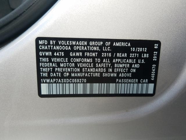 Photo 9 VIN: 1VWAP7A3XDC059270 - VOLKSWAGEN PASSAT 