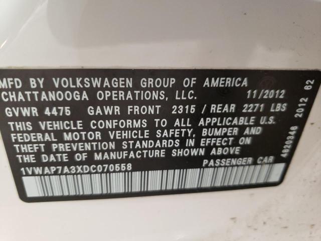 Photo 9 VIN: 1VWAP7A3XDC070558 - VOLKSWAGEN PASSAT 