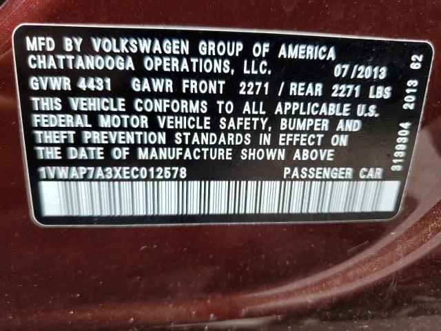 Photo 11 VIN: 1VWAP7A3XEC012578 - VOLKSWAGEN PASSAT 