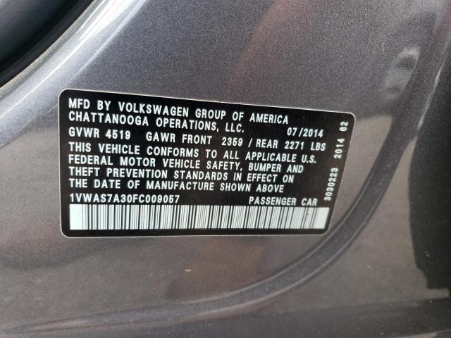 Photo 11 VIN: 1VWAS7A30FC009057 - VOLKSWAGEN PASSAT 