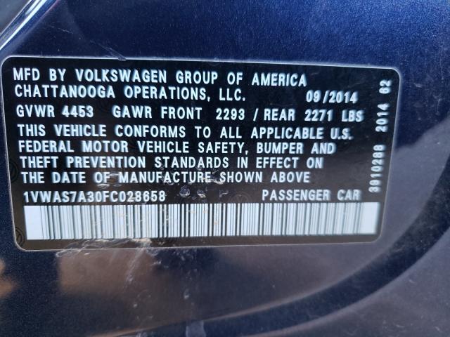 Photo 9 VIN: 1VWAS7A30FC028658 - VOLKSWAGEN PASSAT 