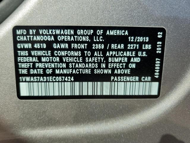 Photo 11 VIN: 1VWAS7A31EC057424 - VOLKSWAGEN PASSAT 