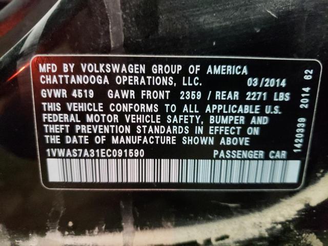 Photo 11 VIN: 1VWAS7A31EC091590 - VOLKSWAGEN PASSAT 